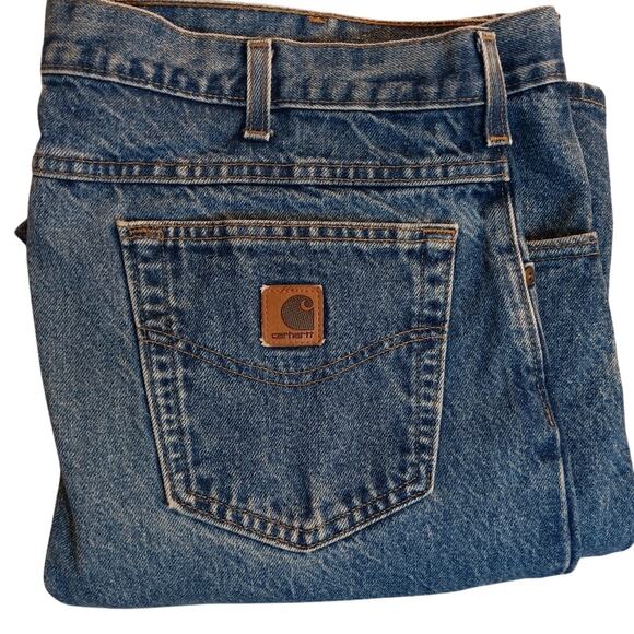 Carhartt Vintage Jeans Mens 39X30 Blue Fade Relaxed Fit USA Grunge Work Utility - Picture 1 of 15